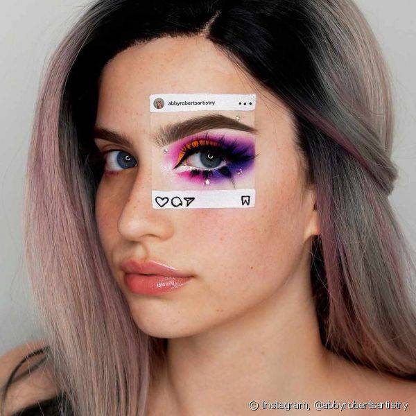 A maquiadora Abby foi a primeira a fazer a vers?o de #PicturePerfect com o close nos olhos (Foto: Instagram @abbyrobertsartistry)